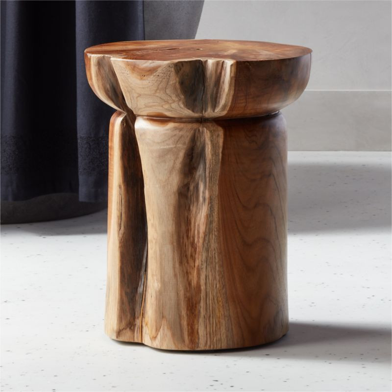 Teak Natural Round Bathroom Stool + Reviews | CB2 | CB2