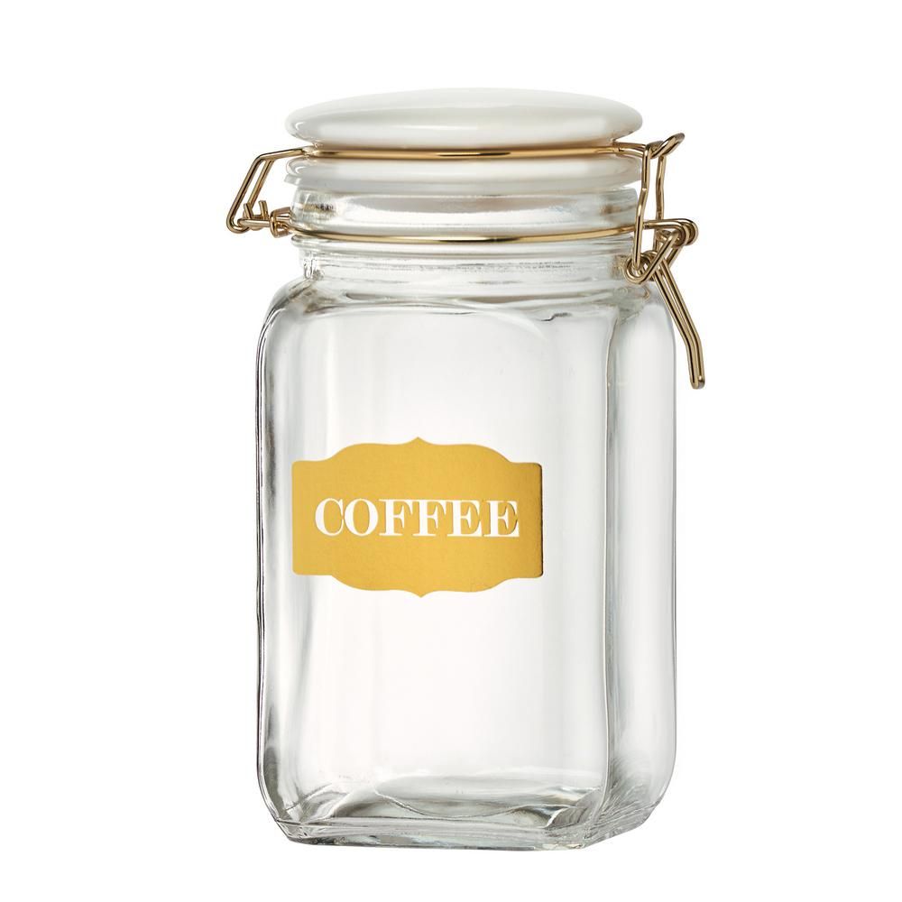 Amici Home Sunrise 54 oz. Glass Hermetic Preserving Coffee Canister with Ceramic Lid | The Home Depot
