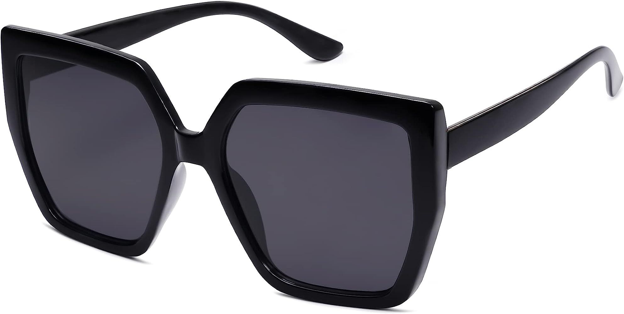 SOJOS Horned Rim Thick Sunglasses for Women Trendy Oversized Black Modern Hipster Fashion Shades SJ2 | Amazon (US)