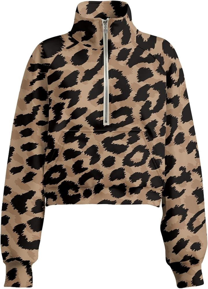 Half Zip Up Pullover Sweatshirt for Fall Winter Spring Long Sleeve Tops Pullover Sweaters for Wom... | Amazon (US)