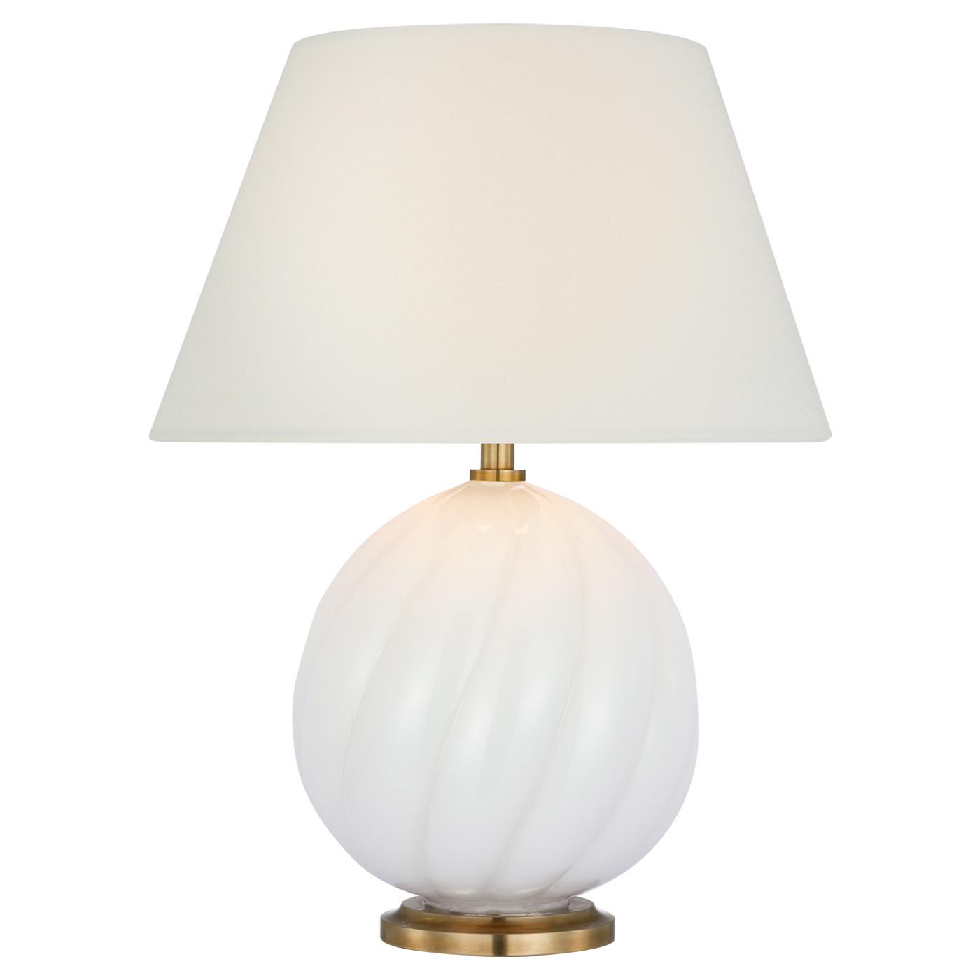 Visual Comfort Talia Modern Classic White Glass Cordless Table Lamp - 13 | Kathy Kuo Home