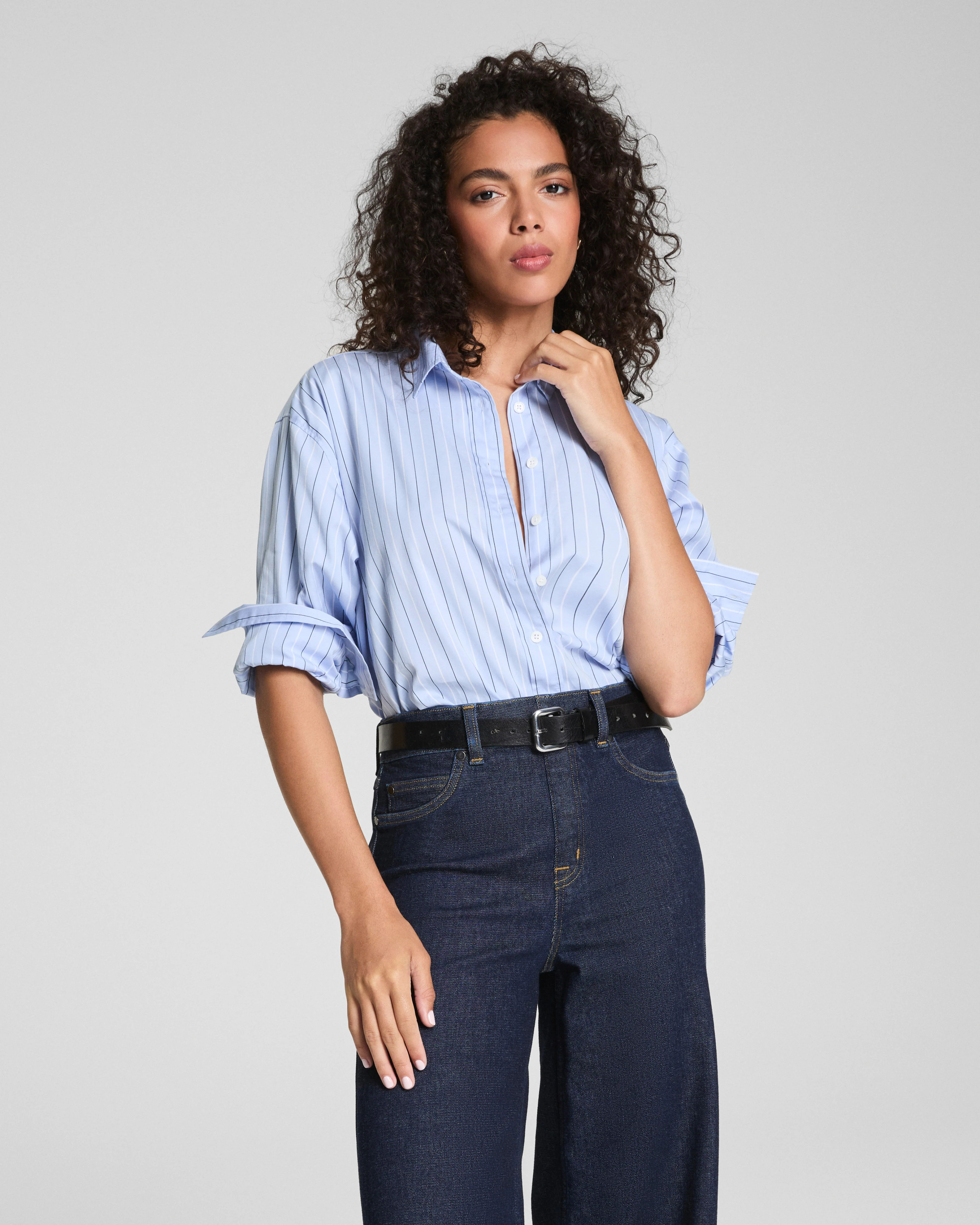 Oversized Poplin Button-Up Shirt in Premium Cotton | SPANX | Spanx