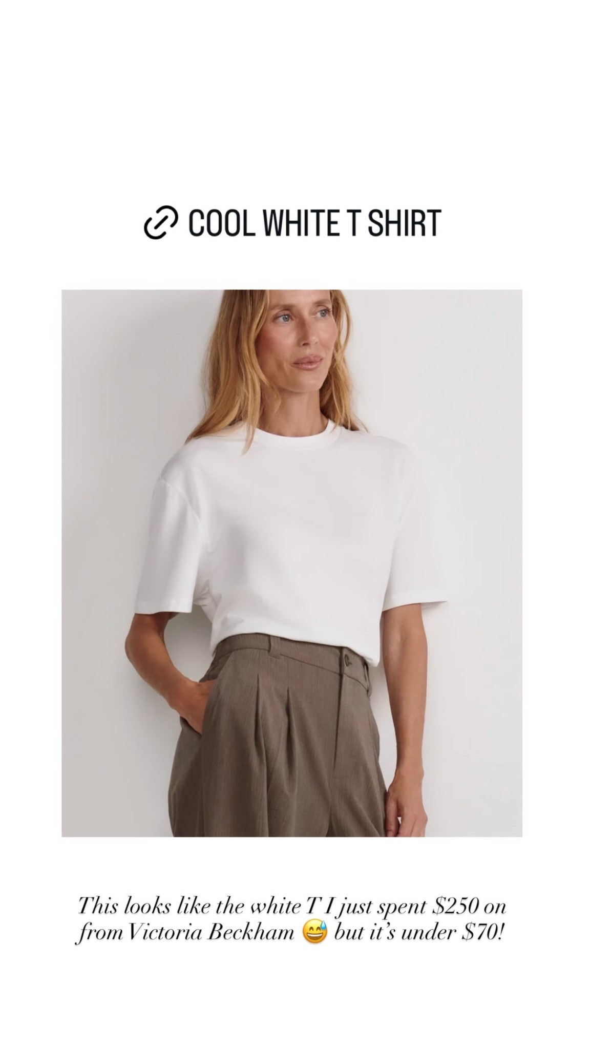 This looks like the white T I just spent $250 on from Victoria Beckham 😅 but it’s under $70!
