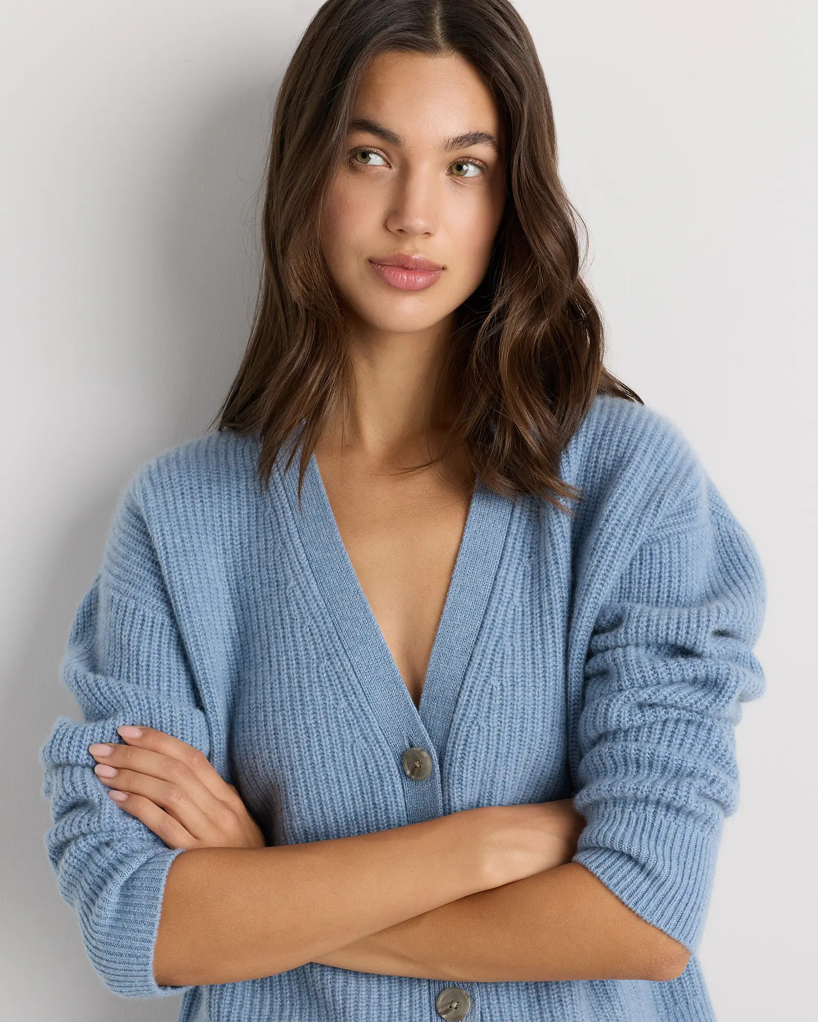 Mongolian Cashmere Fisherman Boxy Cropped Cardigan Sweater | Quince