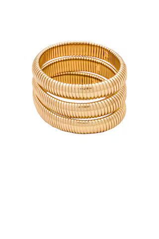 Ettika Flex Snake Chain Stretch Bracelet Set in Gold from Revolve.com | Revolve Clothing (Global)