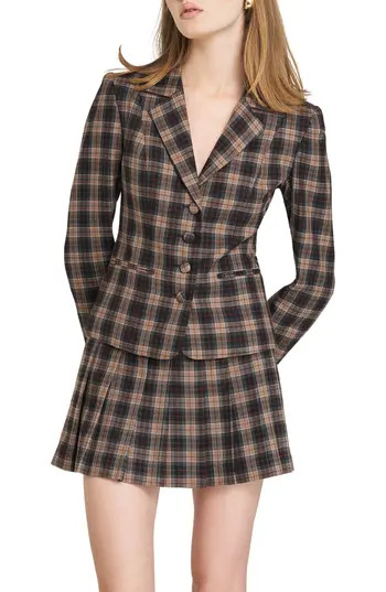 WAYF Darby Plaid Blazer in Brown-Black Tartan at Nordstrom Rack, Size X-Small | Nordstrom Rack