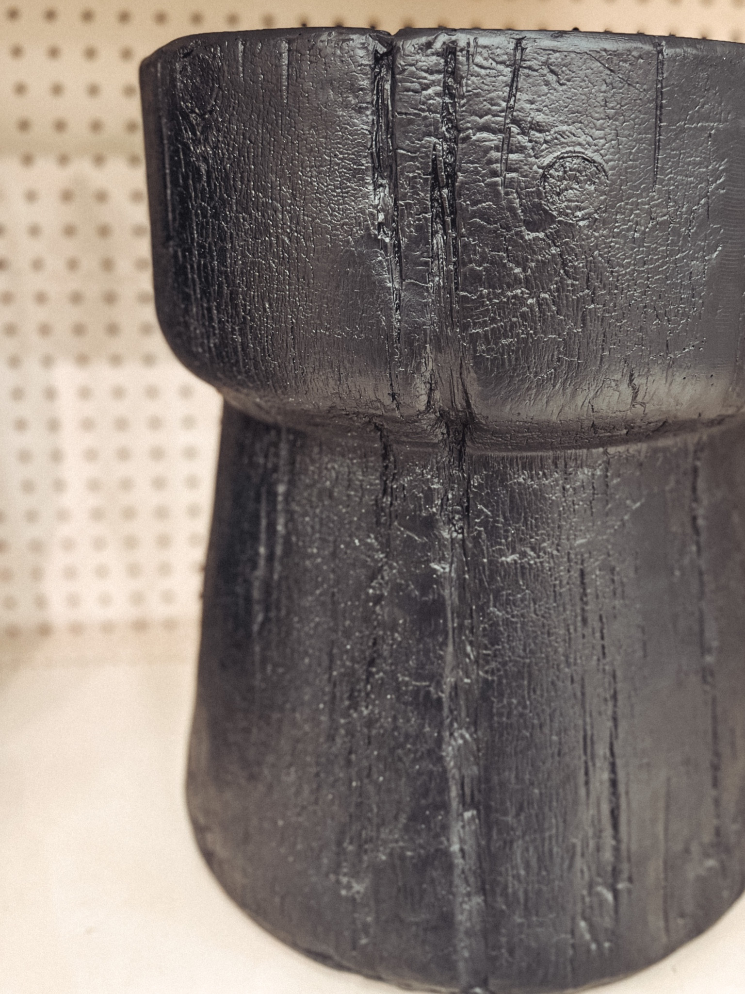 This Faux black wood stump patio accent table is sooooo cool. This screams masculinity and earthy. Could be styled indoors or outdoors next to a patio chair or inside next to a reading chair.  

#LTKmens #LTKhome #LTKFind