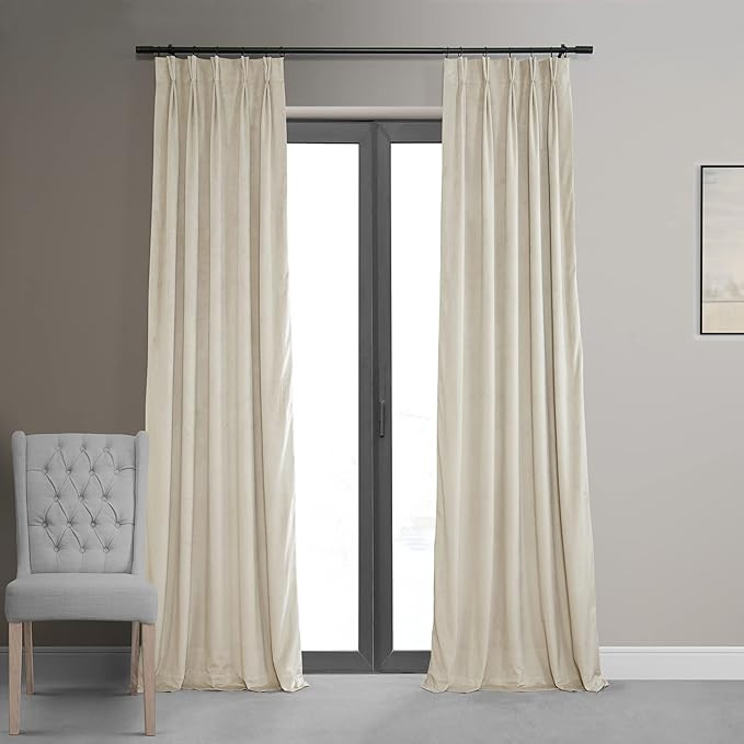 HPD Half Price Drapes VPCH-180103-96-FP - Cortinas opacas de terciopelo para dormitorio, plisadas... | Amazon (US)