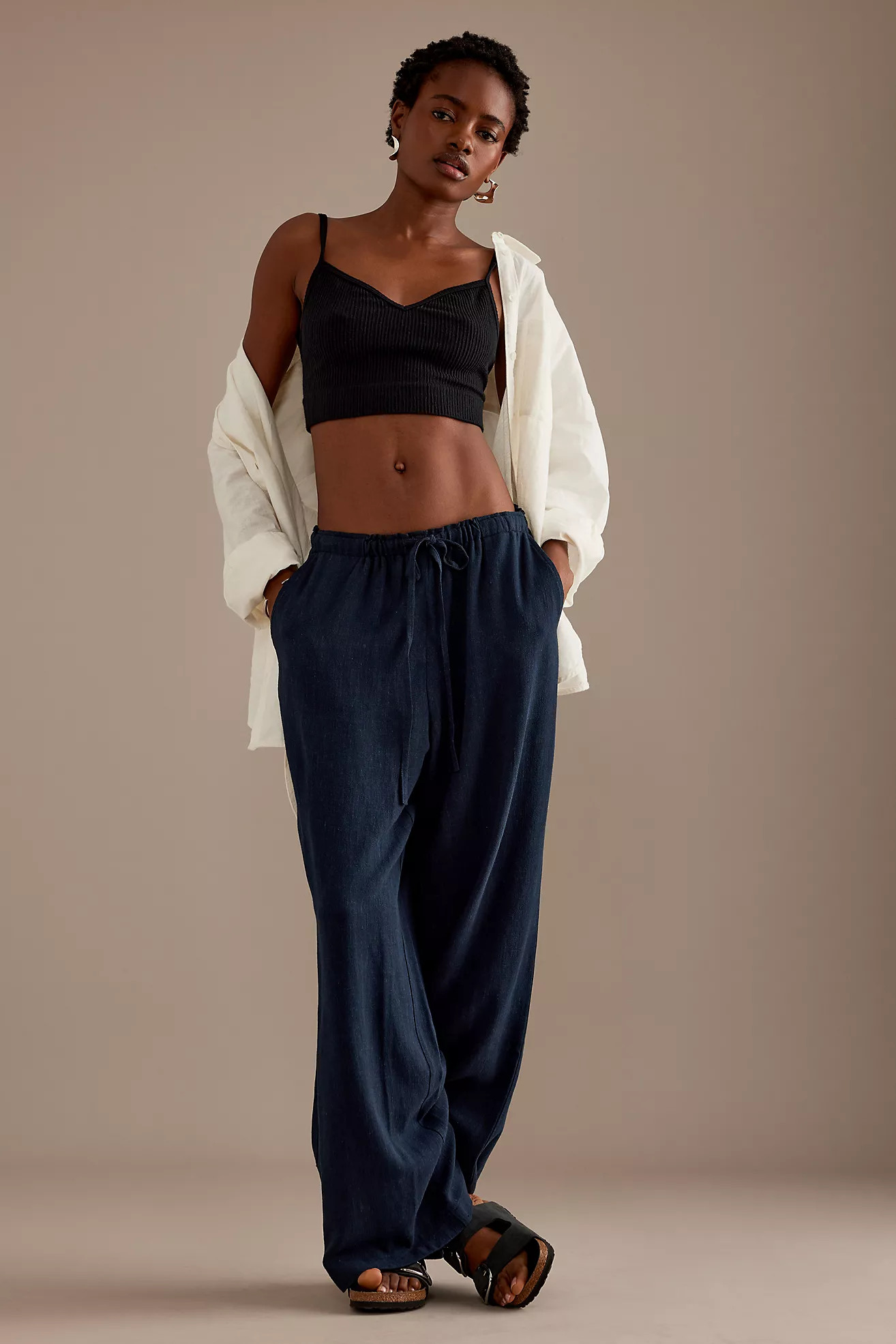 By Anthropologie Lorna Linen-Blend Relaxed Trousers | Anthropologie (UK)