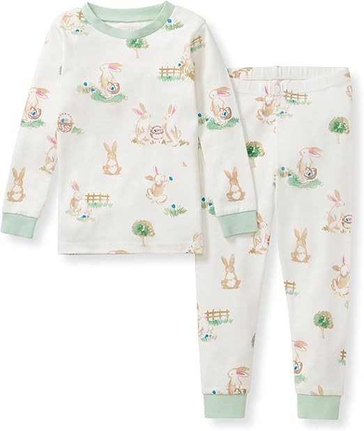 Burt's Bees Baby Boys' 2-Piece Long Sleeve Tee and Pants Organic Cotton Pajama Set | Amazon (US)