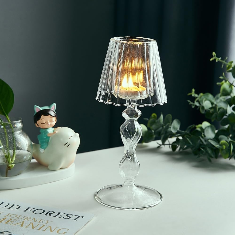 Candlesticks Candle Holder Vintage Glass Home Decor Candle Holder Decor Candle Holder Table Decor Wedding Candlestick Table Candle Tapered Candlesticks | Amazon (US)