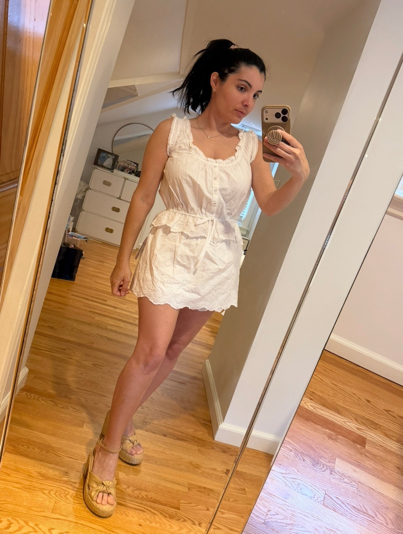 Matching set
Eyelet embroidery
Target
Tank top
Skort 
Summer outfit