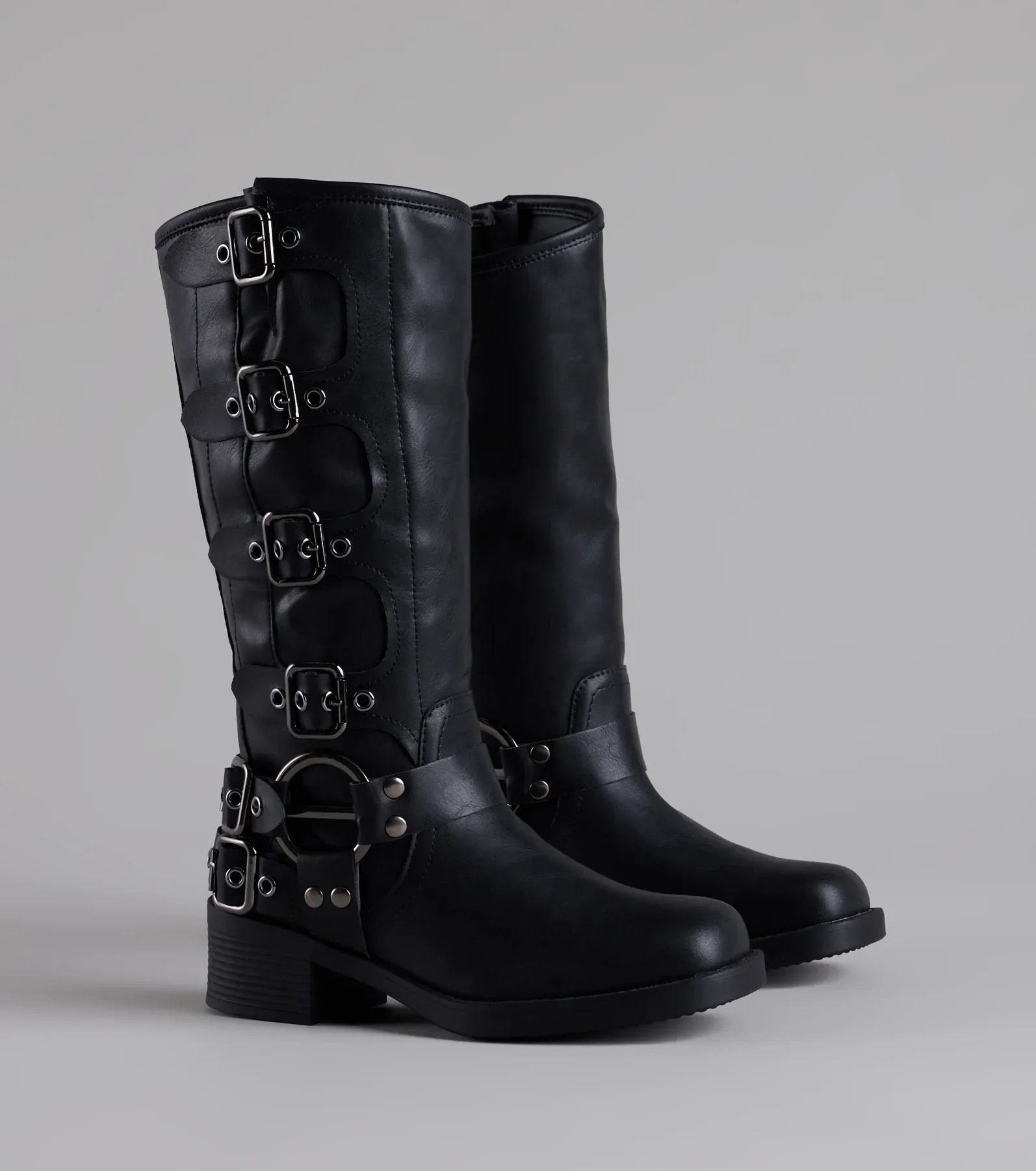Totally Edgy Buckled Square Toe Boots | Windsor Stores