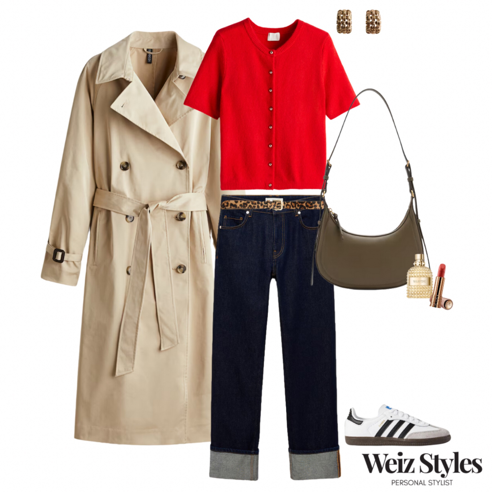 A classic and trendy casual outfit with a lovely pop of colour ❤️ did you know that wearing red can boost your confidence? Give it a go and let me know how you get on 💃🏻

Head to www.weizstyles.com to find out how I can help you on your style journey 💖

Louise x

Personal stylist, styling, ootd, neutral aesthetic, London, Weiz styles, shopping, outfit of the day, uk, confident, handbag, bag, perfume, fragrance, lipstick, lip, elevate your style, feel good, flat lay, shopping, high street, designer, ltk, autumn, autumnal, winter, leopard print, pink, red, John Lewis, gold, earrings, H&M, comfortable, comfy, comfort, trendy, jeans, denim, hem, hemline, turn up, indigo, dark wash, cardigan, knit, knitted, knitwear, jumper, buttons, layers, layering, warm, trench coat, beige, camel, gold, green, mango, adidas, net a porter, chic, classic, cool, edgy, lippy, John Lewis, T-shirt, tee, short sleeve, waist, belt, fabulous, red, pop of colour

#LTKwinter #LTKstyletip #LTKuk