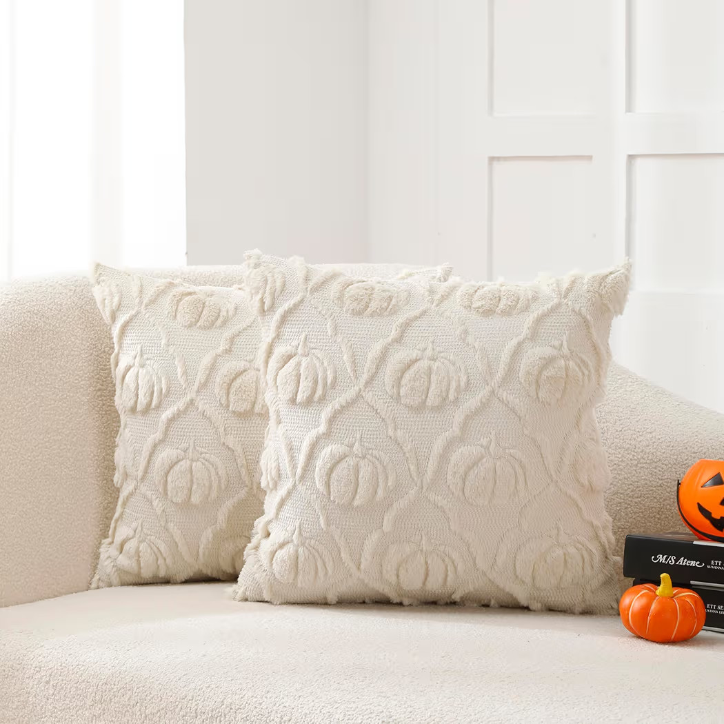VAKADO Halloween Fall Throw Pillow Covers 18x18 Set of 2 Pottery Barn Pumpkin Autumn Couch Thanks... | Amazon (US)