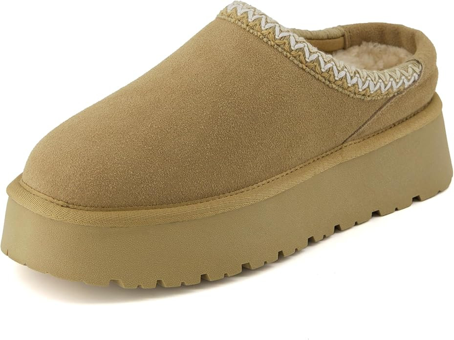 CUSHIONAIRE Kabuki Platform Boots Genuine Suede Fuzzy Slippers for Women with Memory Foam | Indoo... | Amazon (US)