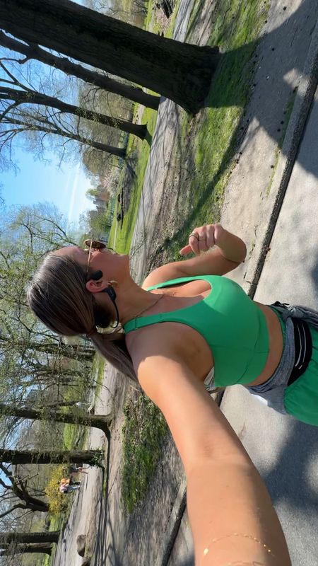 Running outfit! This sports bra has great high impact support - I’m wearing size M! Wearing size S in the shorts! 

#LTKActive #LTKfindsunder50 #LTKfitness