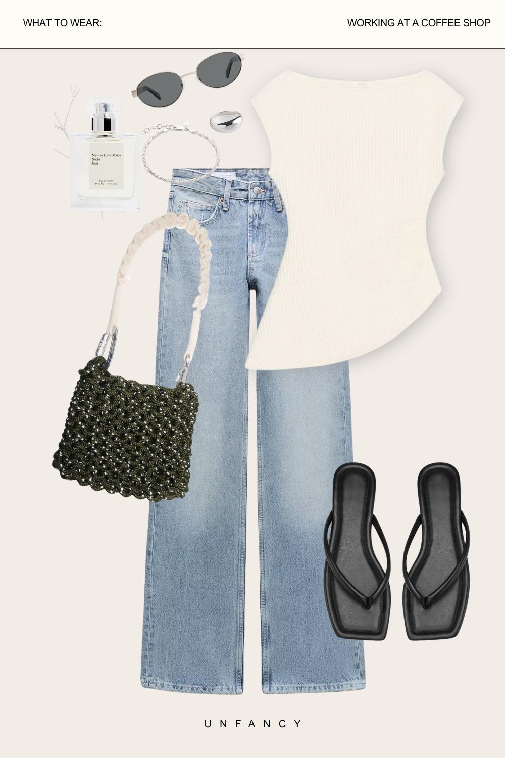 Unlinked items:
Top is from Zara (item no. 1198/011/712) 
Bag is from Braggy.fr (reflective shoulder bag)