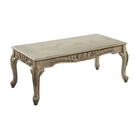 Furniture of America Alisa Wood Cabriole Leg Coffee Table in Antique White | Walmart (US)
