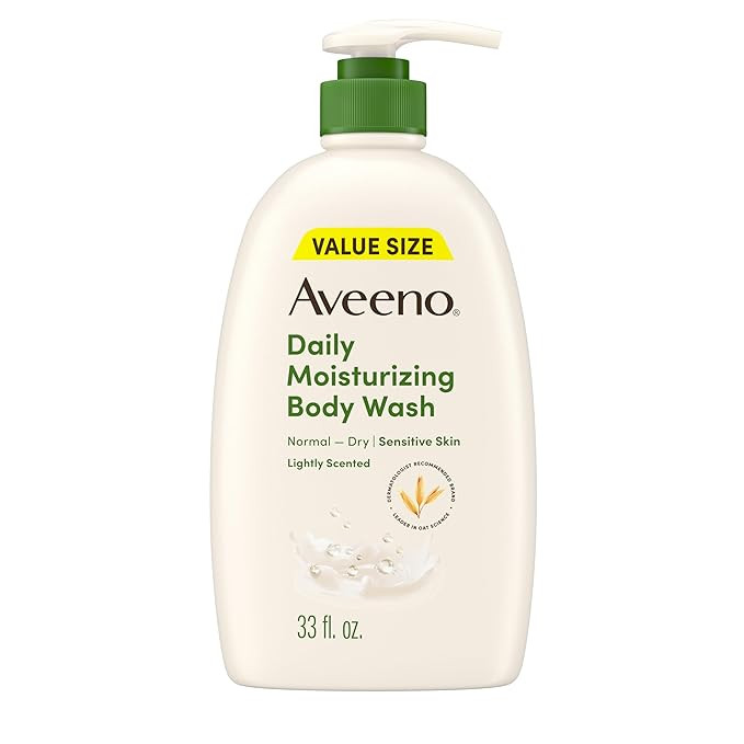 Aveeno Daily Moisturizing Body Wash for Dry & Sensitive Skin + Prebiotic Oat, Body Wash Gently Cl... | Amazon (US)