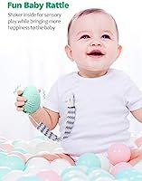 Dino Eggie Egg Teether Baby Teething Toy with Silicone Beaded Pacifier Holder Clip, BPA-Free, CPS... | Amazon (US)