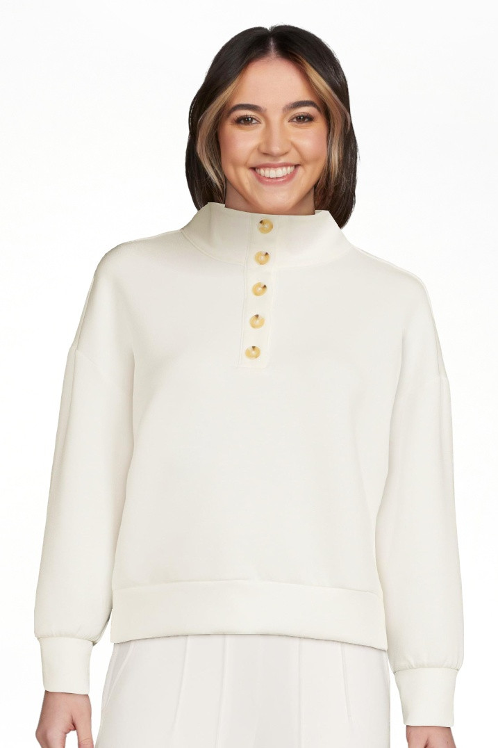 Scoop Women's Scuba Knit Button Neck Sweatshirt - Walmart.com | Walmart (US)