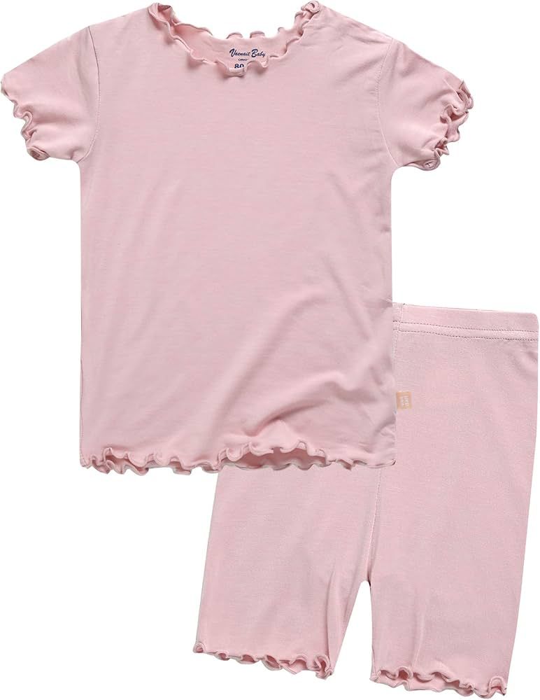 VAENAIT BABY 6M~12Y Toddler Kids Girls Boys Short Soft Shirring Cool Summer Viscose Pjs Sleepwear Pa | Amazon (US)