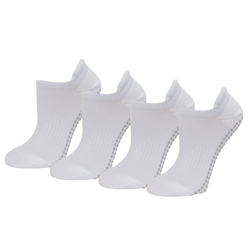Amazon Essentials Women's Athletic Grip Ankle Socks, 4 Pairs, White, 6-9 | Amazon (US)