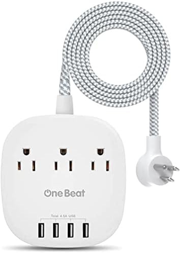 Amazon.com: Desktop Power Strip with 3 Outlet 4 USB Ports 4.5A, Flat Plug and 5 ft Long Braided E... | Amazon (US)