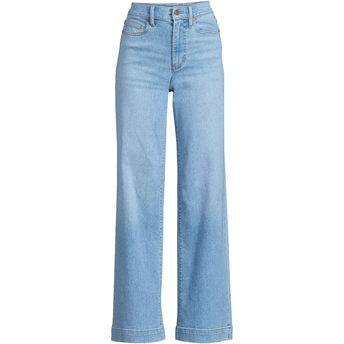 Lands' End Women's Recover High Rise Wide Leg Blue Jeans | Target