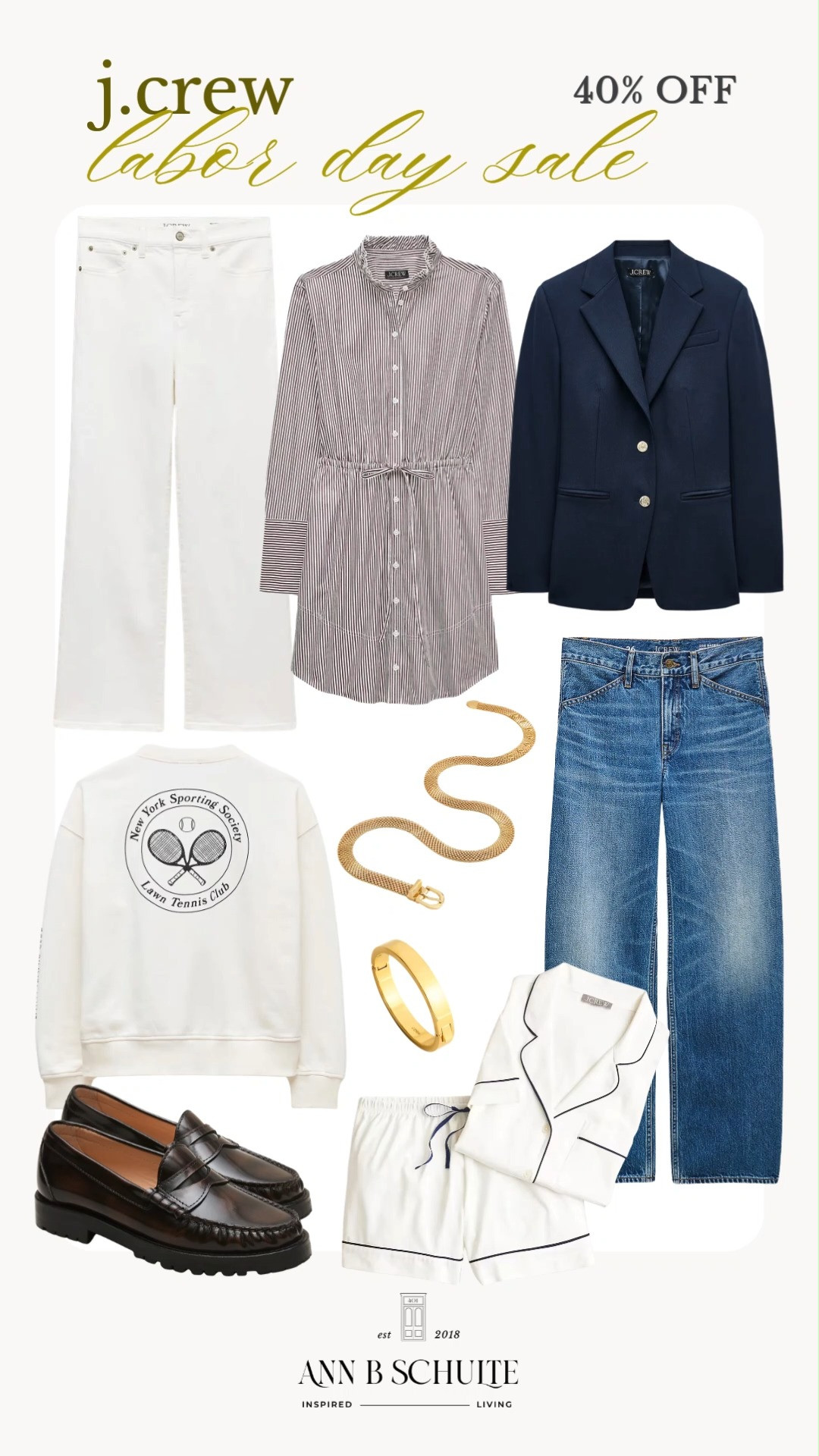 J.Crew’s Labor Day Event is here with 40% off your purchase! From polished blazers and classic button-downs to denim, loafers, and effortless everyday layers, these timeless pieces make fall dressing feel so easy. 🍂✨🤎

#JCrew #JCrewStyle #LaborDaySale #FallFashion #FallStyle #ClassicStyle #WomensFashion #FallOutfits #EverydayStyle #FashionFinds 

 #LTKootd #LTKSaleAlert