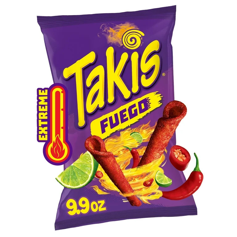 Takis Fuego 9.9 oz Sharing Size Bag, Hot Chili Pepper & Lime Rolled Tortilla Chips | Walmart (US)