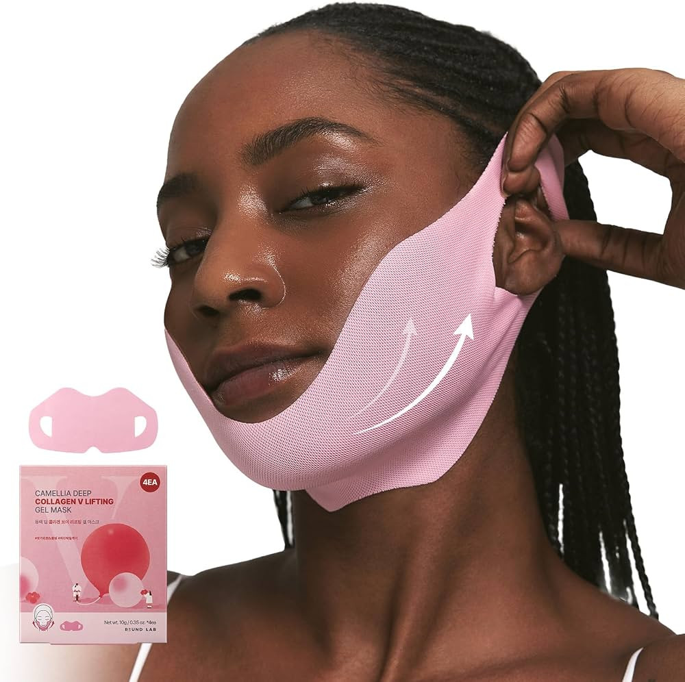 ROUND LAB Camellia Deep Collagen V Lifting Gel Mask 1ea | Double-chin Turkey Neck Instant Face Li... | Amazon (US)