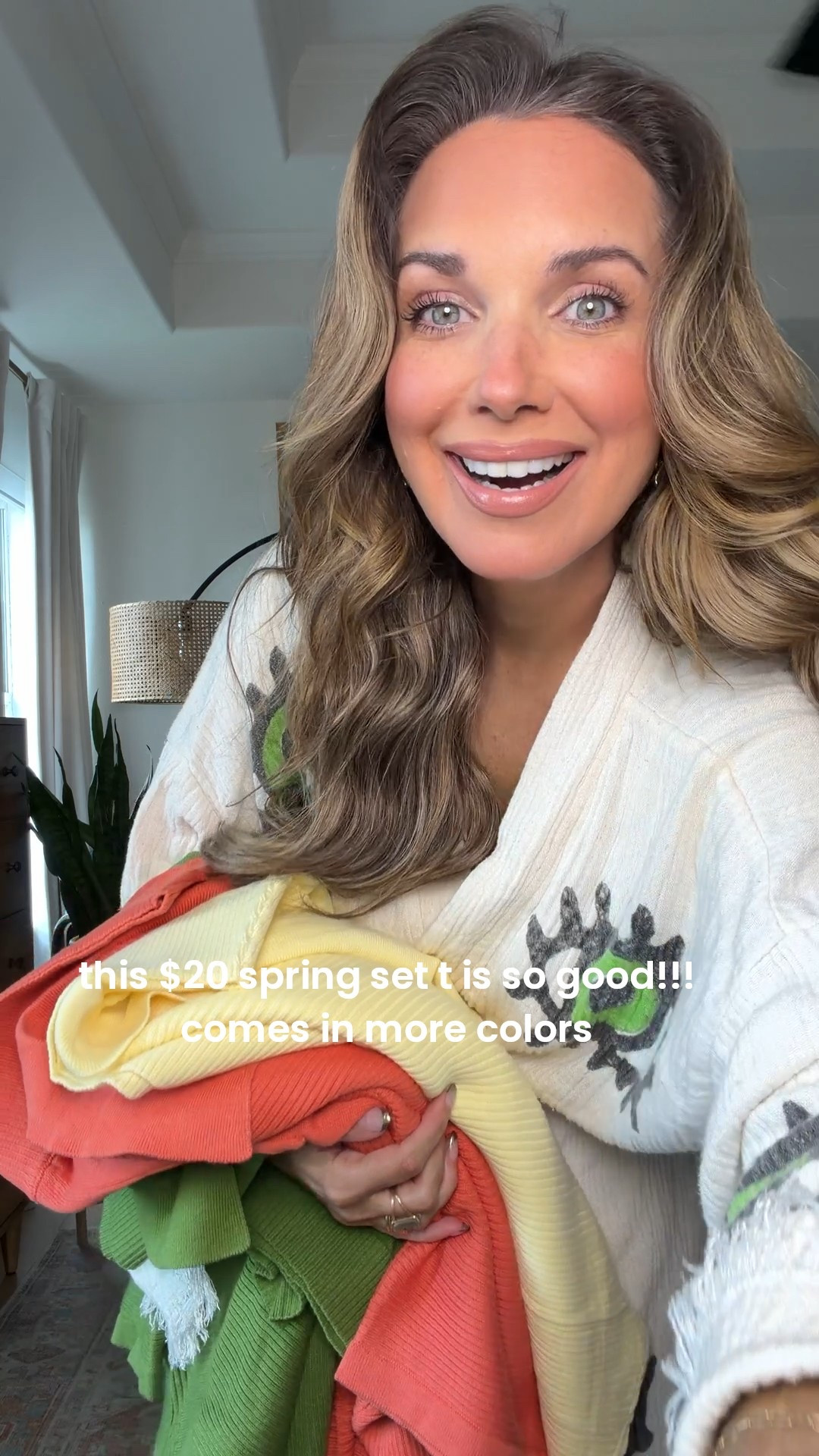 Spring weather calls for a spring set!!! Loving this butter yellow, green and coral orange!!! 
Wearing size small. It runs big  


#LTKmomlife #LTKootd #LTKdayinmylife