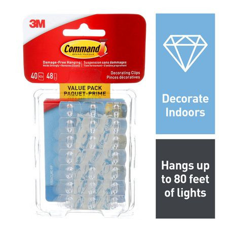Command Decorating Clips Value Pack, 17026Clrc-Vp, Clear Clear Mini | Walmart (CA)