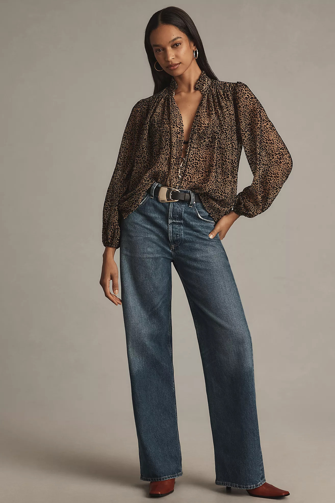 The Estela Sheer Printed Blouse: Burnout Edition | Anthropologie (US)
