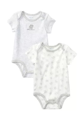 Ralph Lauren Childrenswear Kids Baby Bear-Print Cotton Bodysuit 2-Pack, 12 Months | Belk