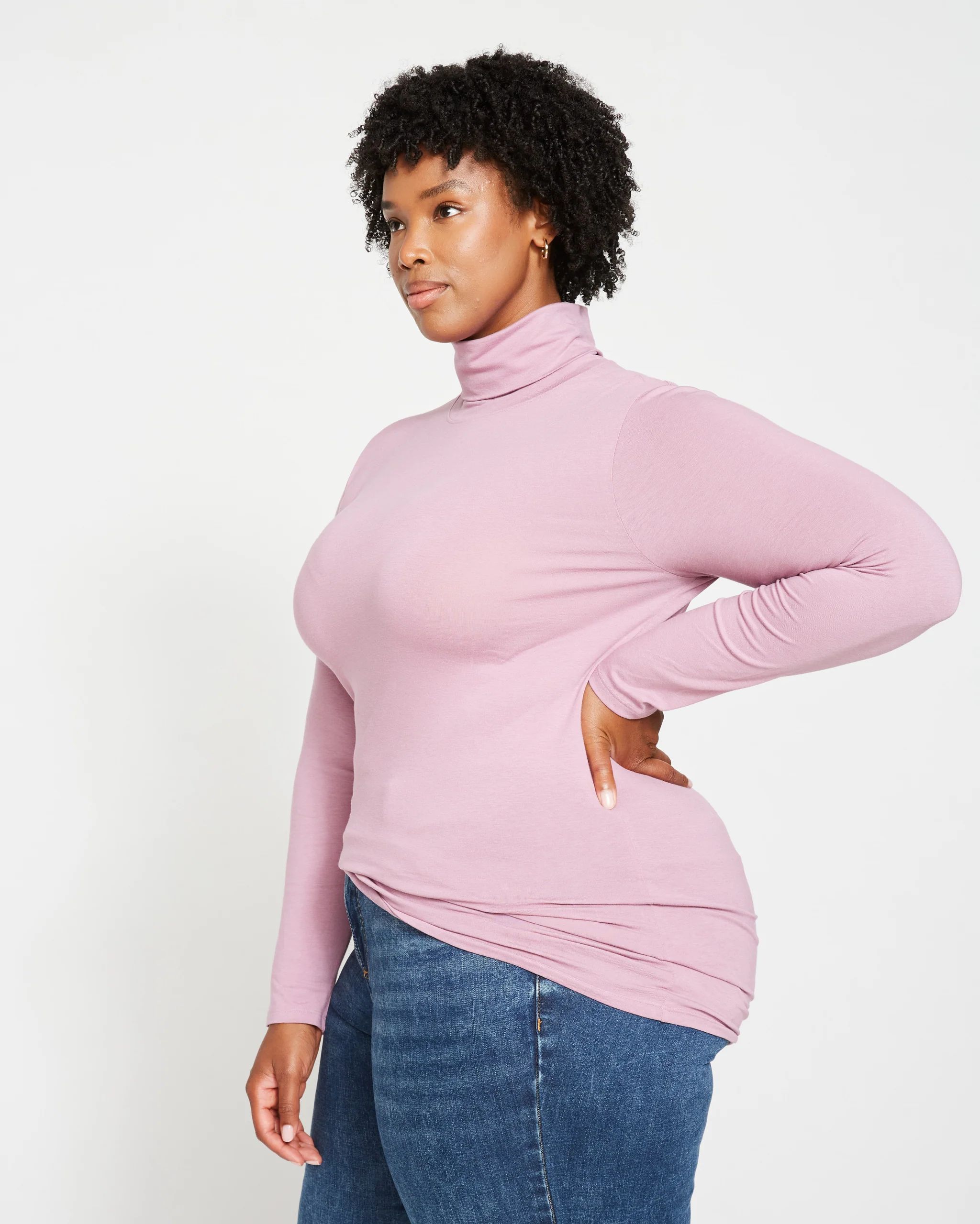 Turtleneck Long Sleeve Tee Rex - Lilac | Universal Standard