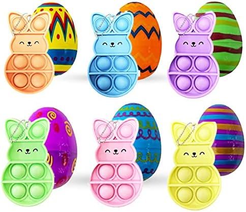 Amazon.com: Easter Eggs with Toys Inside Easter Basket Stuffers Fidget Toy Cute Easter Bunny Pop ... | Amazon (US)
