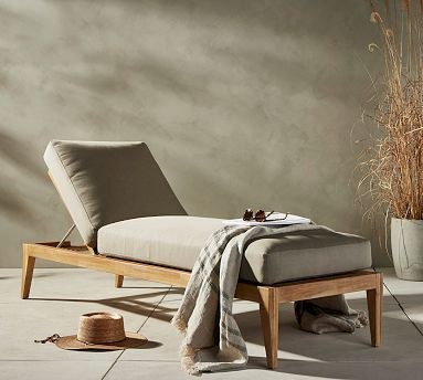 Ayla Outdoor Single Chaise Lounge | Pottery Barn (US)