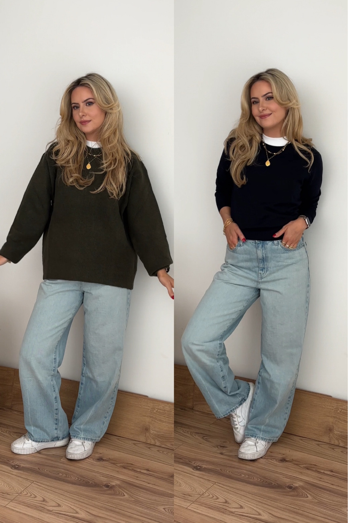 Uniqlo Staple jeans and knitwear, I wear a waist 26 leg 29 in the jeans, size small in the navy jumper and size medium in the green. #LifeWear 

#LTKeurope #LTKuk #LTKautumn