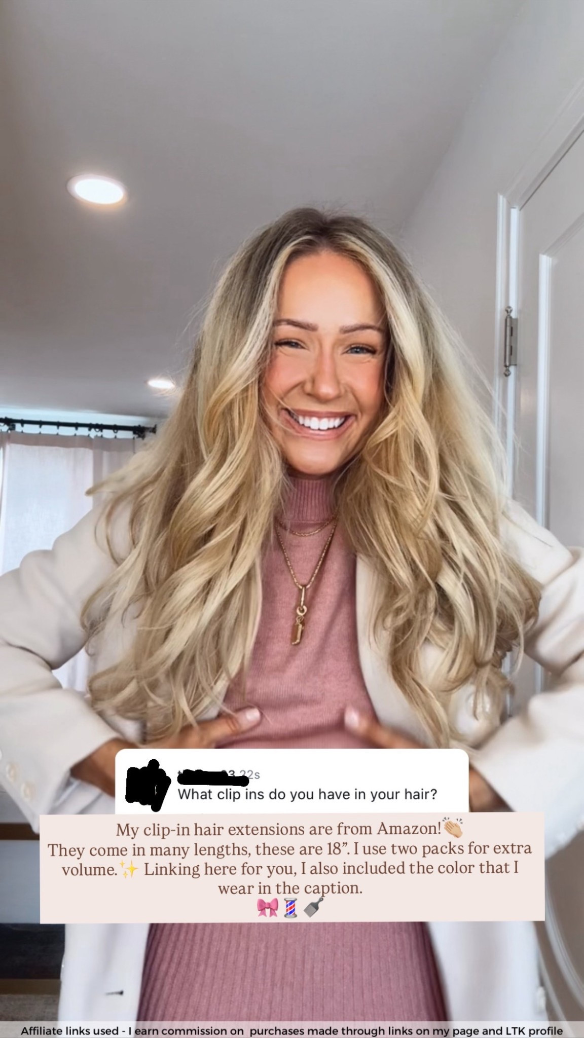 Amazon clip in hair extensions wearing the color “16/22 light blonde highlighted golden blonde”

#LTKBeauty