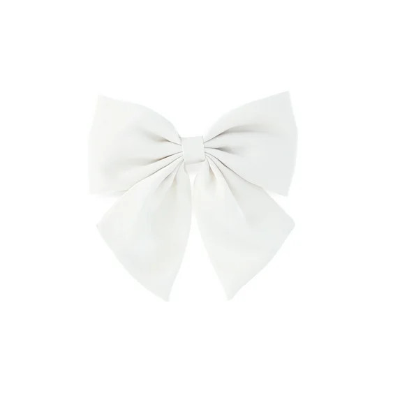 Time and Tru Women's Fabric Bow Hair Barrette Ivory - Walmart.com | Walmart (US)