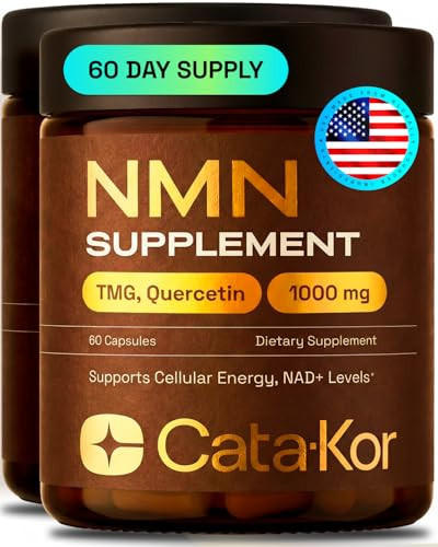 Cata-Kor NMN Supplement – 4-in-1 NAD Supplement with Quercetin | TMG | Resveratrol – Supports Cellular Energy & NAD+ Levels – Third-Party Tested - 2 Pack | Amazon (US)