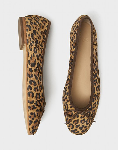 Classic Ballet Pumps in Leopard Print | Crew Clothing (UK)