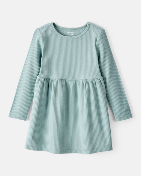 Toddler Girl Long-Sleeve Dress - Green | Carter's Inc