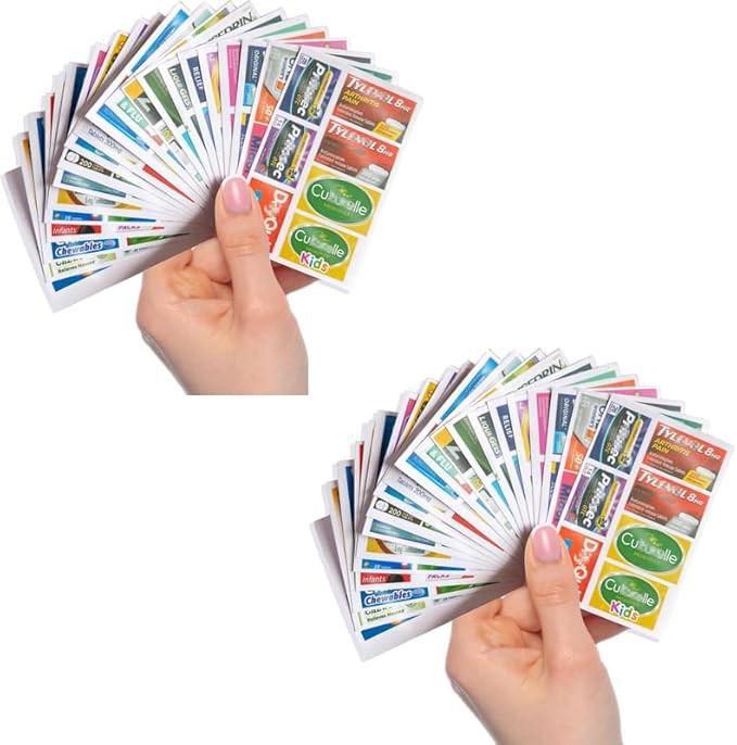 DIY Pocket Pharmacy Medicine Labels Travel Daily Pill Container Lables Medication Organizer Stick... | Amazon (US)