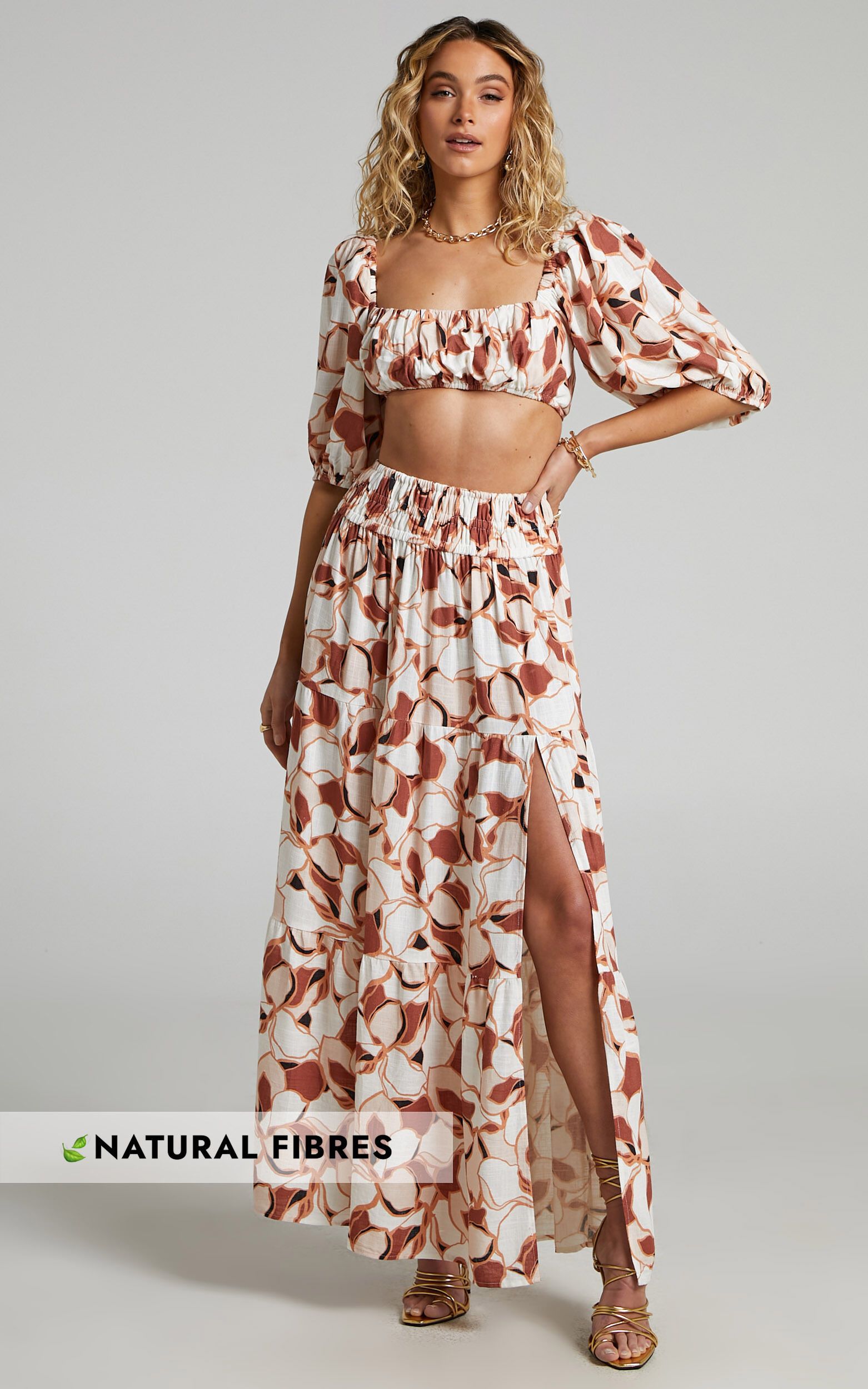 Amalie The Label - Angieneth Tiered Maxi Skirt in Voyager Print | Showpo - deactived