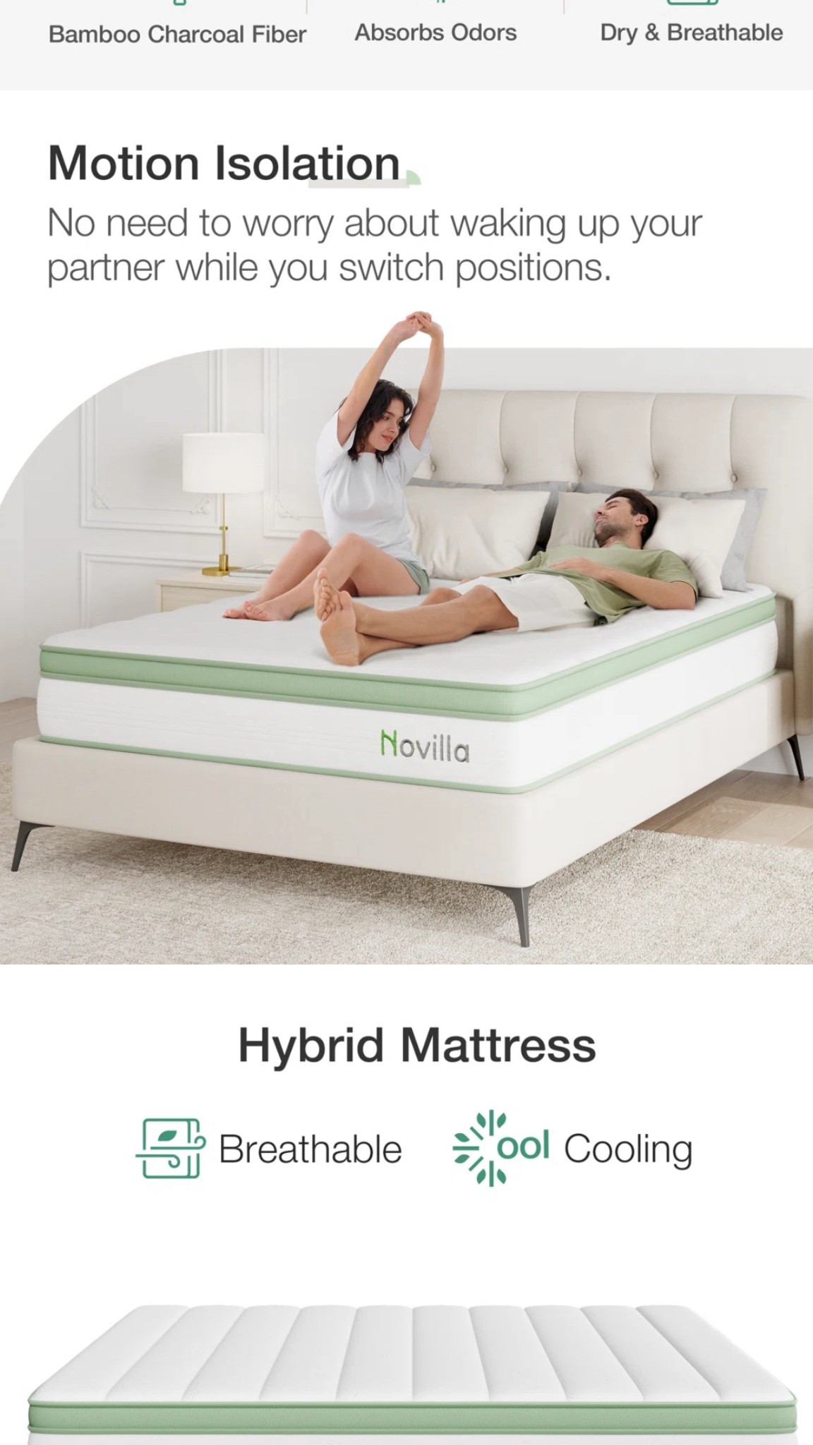 Novilla 6''/8''/10"/12"/14 Medium Cooling Gel Memory Foam Hybrid Mattress – 10-Year Warranty, CertiPUR-US, OEKO-TEX Certified

#LTKcanada #LTKstyletip #LTKsale