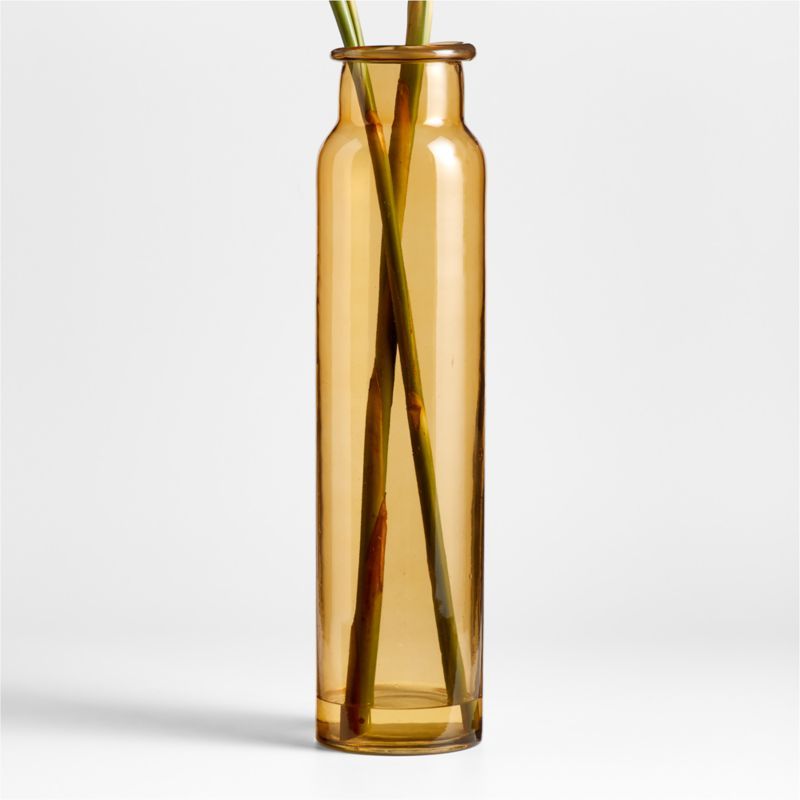 Tall Amber Brown Glass Vase 21.5" | Crate & Barrel | Crate & Barrel
